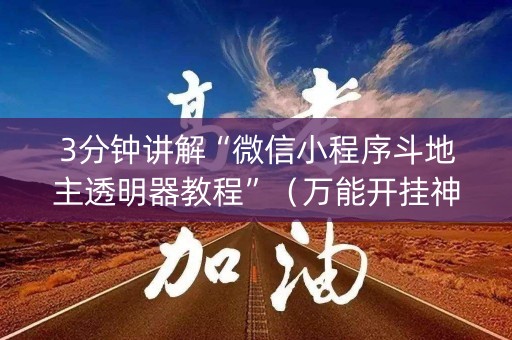 3分钟讲解“微信小程序斗地主透明器教程”（万能开挂神器)