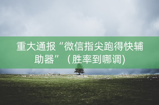 重大通报“微信指尖跑得快辅助器”（胜率到哪调)