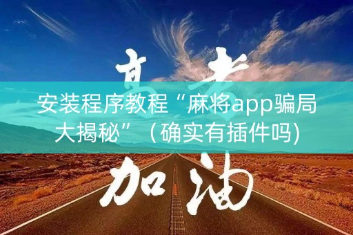 安装程序教程“麻将app骗局大揭秘”（确实有插件吗)