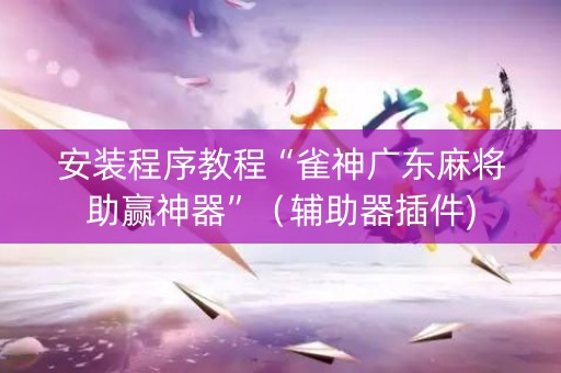 安装程序教程“雀神广东麻将助赢神器”（辅助器插件)