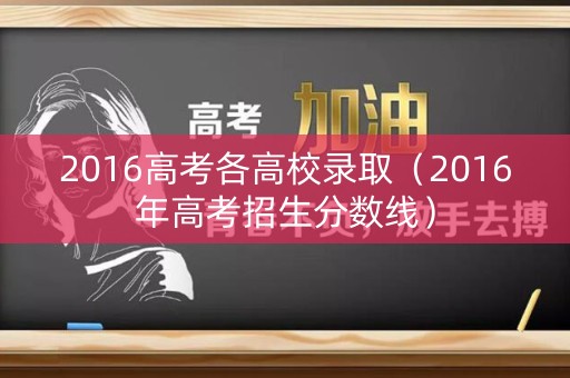 2016高考各高校录取（2016年高考招生分数线）
