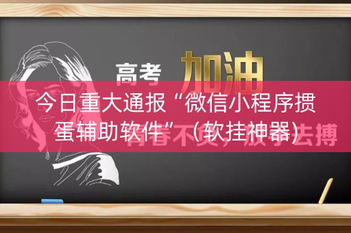 今日重大通报“微信小程序掼蛋辅助软件”（软挂神器)