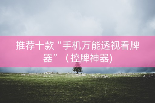 推荐十款“手机万能透视看牌器”（控牌神器)