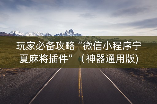 玩家必备攻略“微信小程序宁夏麻将插件”（神器通用版)