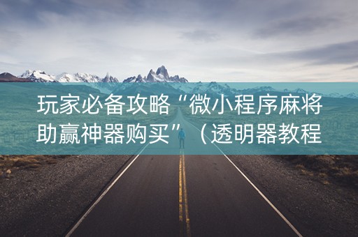 玩家必备攻略“微小程序麻将助赢神器购买”（透明器教程)