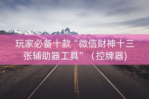 玩家必备十款“微信财神十三张辅助器工具”（控牌器)