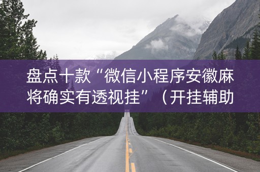 盘点十款“微信小程序安徽麻将确实有透视挂”（开挂辅助脚本)