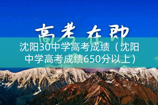 沈阳30中学高考成绩（沈阳中学高考成绩650分以上）