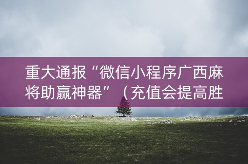 重大通报“微信小程序广西麻将助赢神器”（充值会提高胜率么)