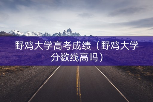 野鸡大学高考成绩（野鸡大学分数线高吗）