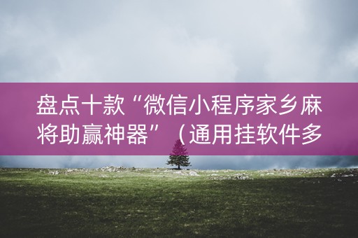 盘点十款“微信小程序家乡麻将助赢神器”（通用挂软件多少钱)