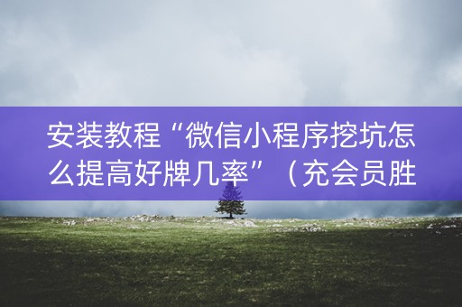 安装教程“微信小程序挖坑怎么提高好牌几率”（充会员胜率高)