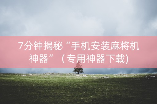 7分钟揭秘“手机安装麻将机神器”（专用神器下载)