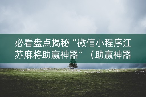 必看盘点揭秘“微信小程序江苏麻将助赢神器”（助赢神器购买)