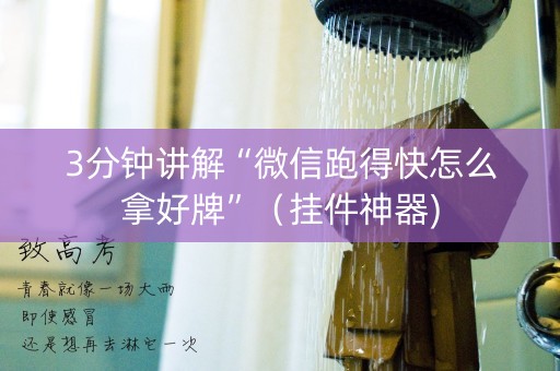 3分钟讲解“微信跑得快怎么拿好牌”（挂件神器)