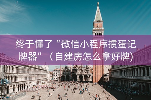 终于懂了“微信小程序掼蛋记牌器”（自建房怎么拿好牌)