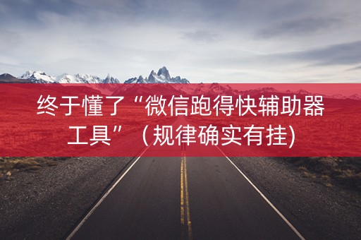终于懂了“微信跑得快辅助器工具”（规律确实有挂)
