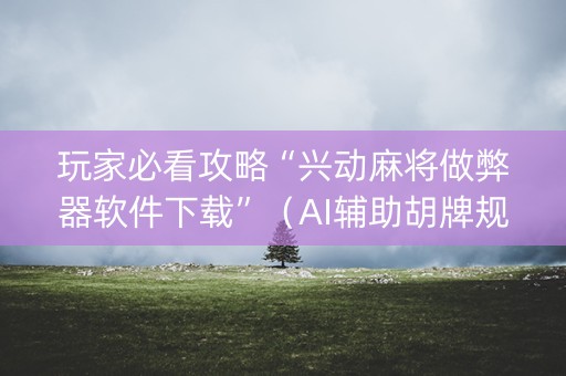 玩家必看攻略“兴动麻将做弊器软件下载”（AI辅助胡牌规则)