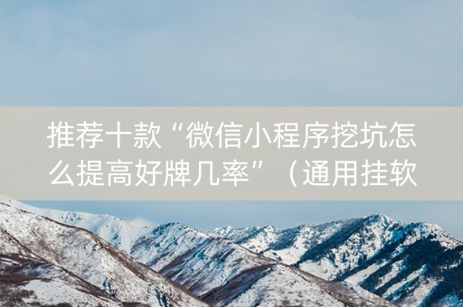 推荐十款“微信小程序挖坑怎么提高好牌几率”（通用挂软件多少钱)