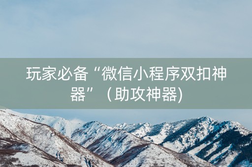 玩家必备“微信小程序双扣神器”（助攻神器)