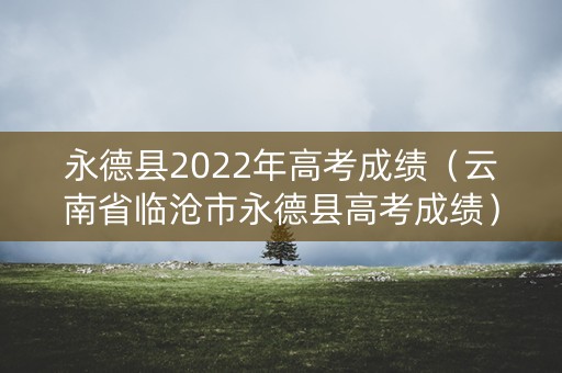 永德县2022年高考成绩（云南省临沧市永德县高考成绩）
