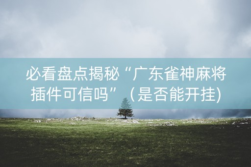必看盘点揭秘“广东雀神麻将插件可信吗”（是否能开挂)