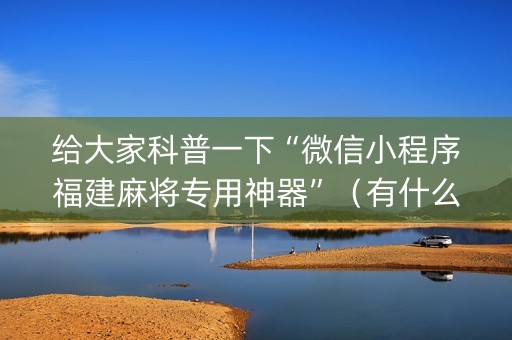 给大家科普一下“微信小程序福建麻将专用神器”（有什么规律)
