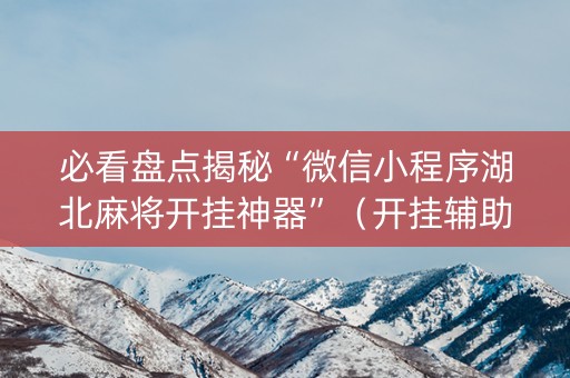 必看盘点揭秘“微信小程序湖北麻将开挂神器”（开挂辅助插件)