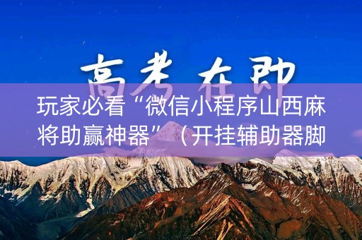 玩家必看“微信小程序山西麻将助赢神器”（开挂辅助器脚本)