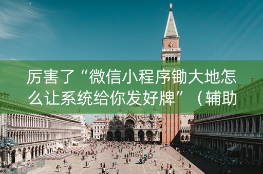 厉害了“微信小程序锄大地怎么让系统给你发好牌”（辅助器通用版)
