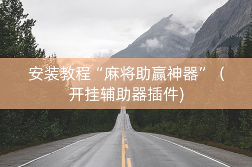 安装教程“麻将助赢神器”（开挂辅助器插件)