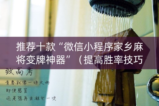 推荐十款“微信小程序家乡麻将变牌神器”（提高胜率技巧)