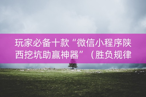 玩家必备十款“微信小程序陕西挖坑助赢神器”（胜负规律拿好牌)