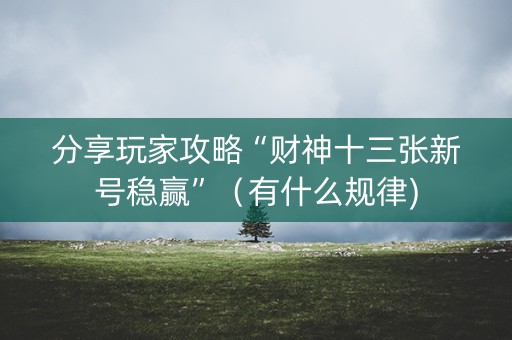 分享玩家攻略“财神十三张新号稳赢”（有什么规律)