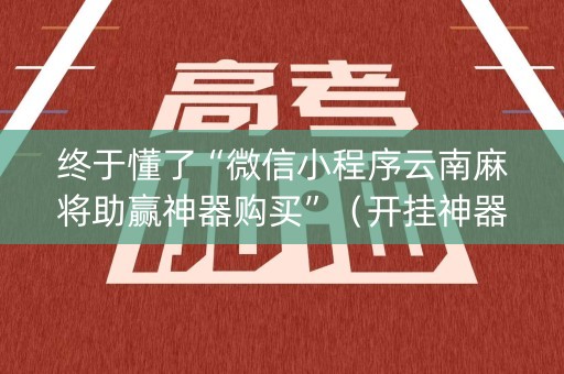 终于懂了“微信小程序云南麻将助赢神器购买”（开挂神器下载)