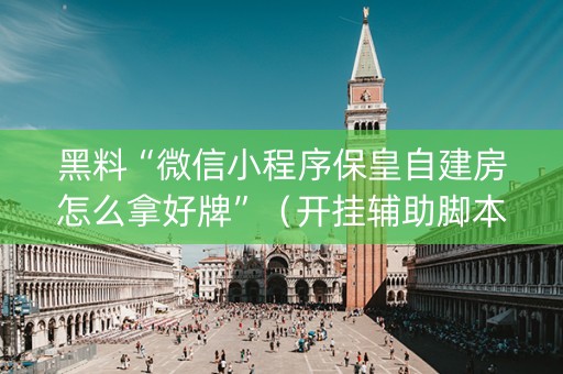 黑料“微信小程序保皇自建房怎么拿好牌”（开挂辅助脚本)