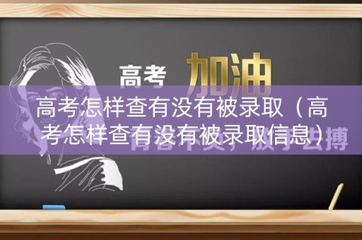 高考怎样查有没有被录取（高考怎样查有没有被录取信息）
