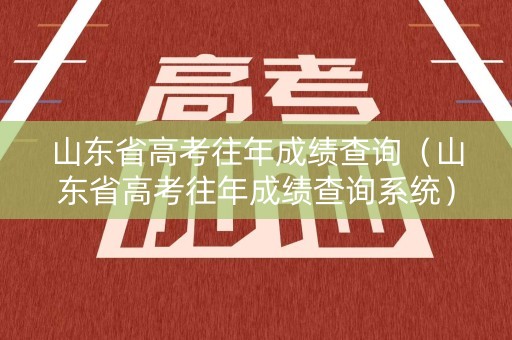 山东省高考往年成绩查询（山东省高考往年成绩查询系统）