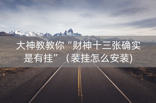 大神教教你“财神十三张确实是有挂”（装挂怎么安装)