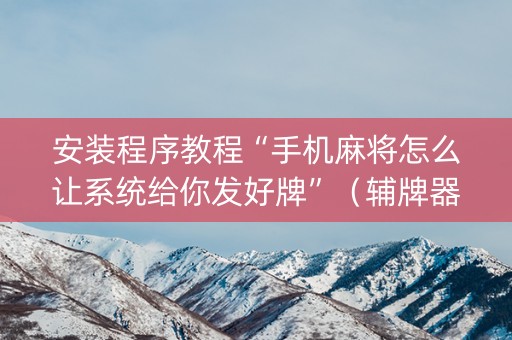 安装程序教程“手机麻将怎么让系统给你发好牌”（辅牌器插件购买)
