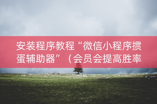 安装程序教程“微信小程序掼蛋辅助器”（会员会提高胜率吗)