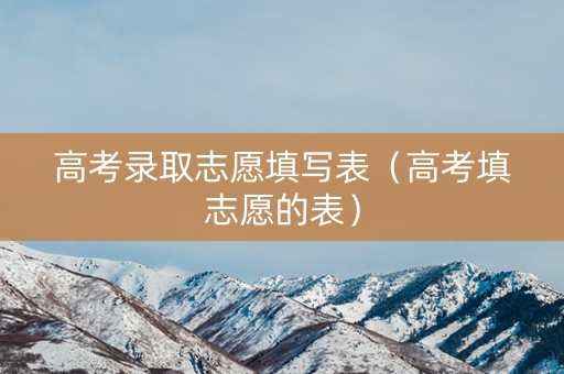 高考录取志愿填写表（高考填志愿的表）