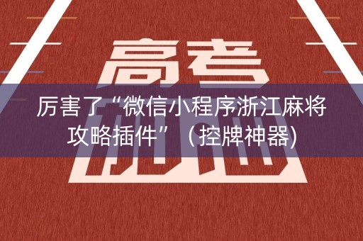 厉害了“微信小程序浙江麻将攻略插件”（控牌神器)