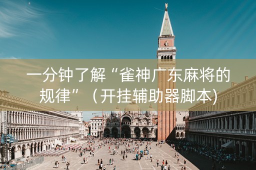 一分钟了解“雀神广东麻将的规律”（开挂辅助器脚本)