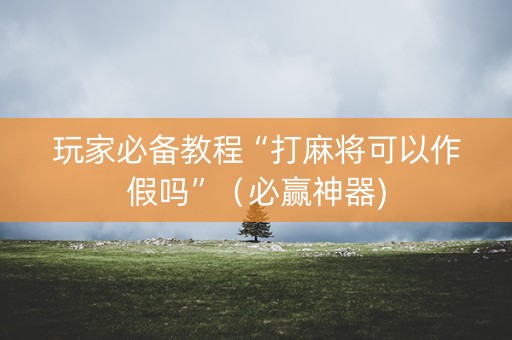 玩家必备教程“打麻将可以作假吗”（必赢神器)