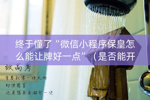 终于懂了“微信小程序保皇怎么能让牌好一点”（是否能开挂)