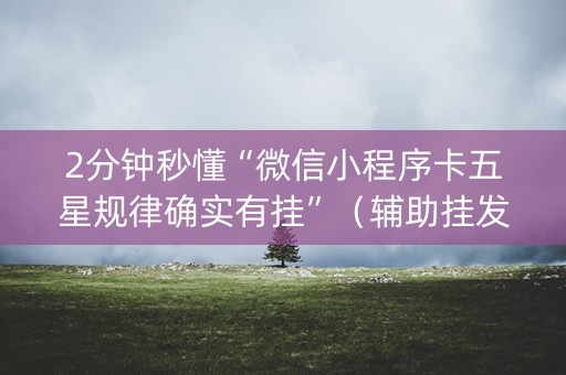 2分钟秒懂“微信小程序卡五星规律确实有挂”（辅助挂发牌规律)