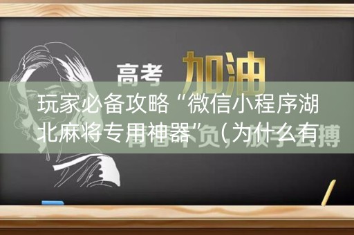 玩家必备攻略“微信小程序湖北麻将专用神器”（为什么有人一直赢)