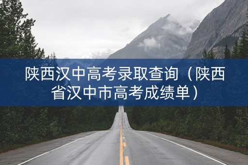 陕西汉中高考录取查询（陕西省汉中市高考成绩单）