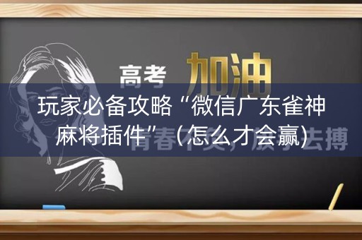 玩家必备攻略“微信广东雀神麻将插件”（怎么才会赢)